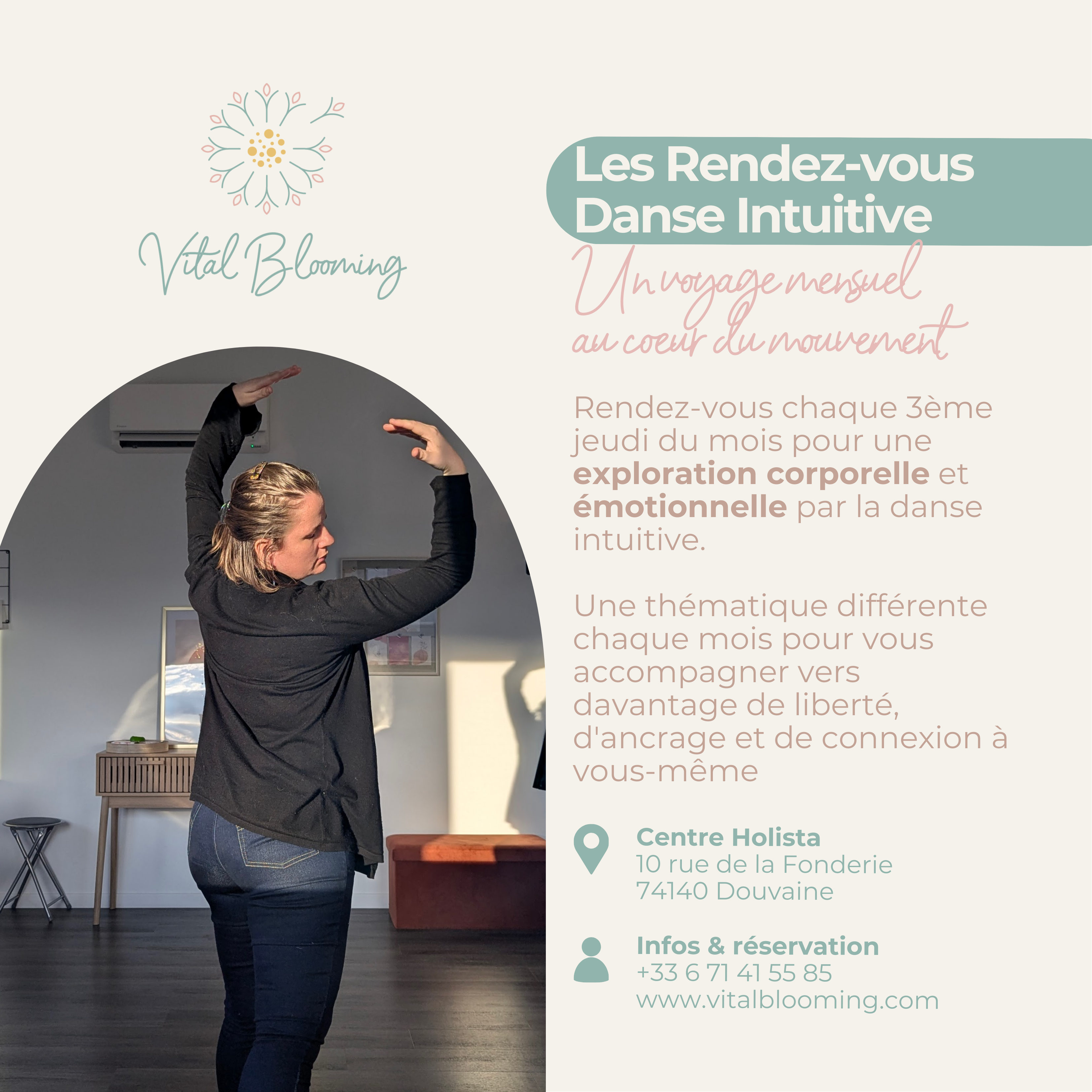 Coaching & mouvement Atelier danse intuitive Vital Blooming